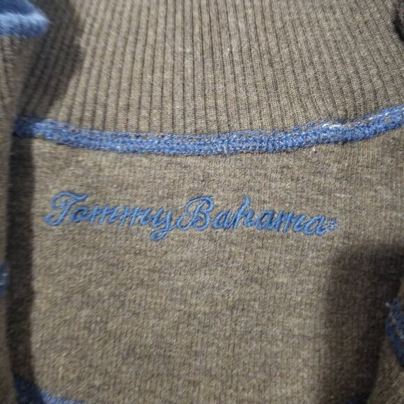 Tommy Bahama Size Large Flipshore Half Zip Reversible Sweatshirt Cobalt Blue - Picture 6 of 10